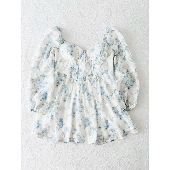 NWOT Lulus Decadent Charisma Ivory Floral Embroidered Bustier Mini Dress XLarge - Picture 2 of 8